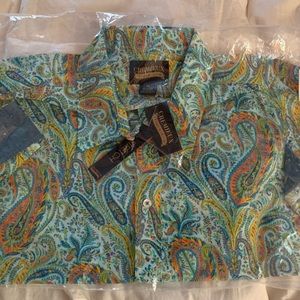 NWT Cremieux Premium Denim Paisley Print S…